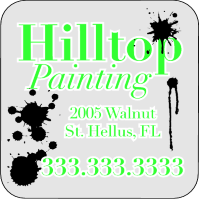 Item #17309 7.00" x 7.00" squares & rectangles with round corners spot color clear sticker