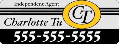 Item #17409 8.00" x 3.00" squares & rectangles with round corners spot color clear sticker