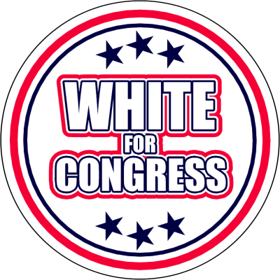 4" round white sticker