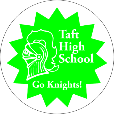 7" round white sticker