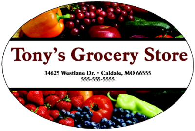 Item #40607 4.50" x 3.00" ovals 4-color process white sticker