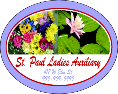 Item #40907 5.00" x 4.00" ovals 4-color process white sticker