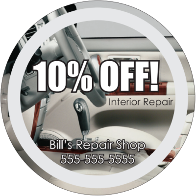 5" round white sticker