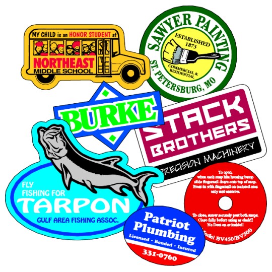 Examples custom shape static cling decals