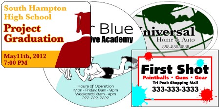 Images of our spot color static clings in available shapes