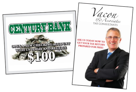 Large store front static cling ads