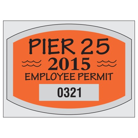 No. 8202 die-cut parking permit