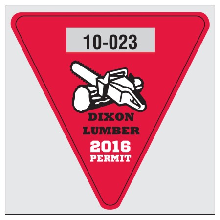 No. 8206 die-cut parking permit