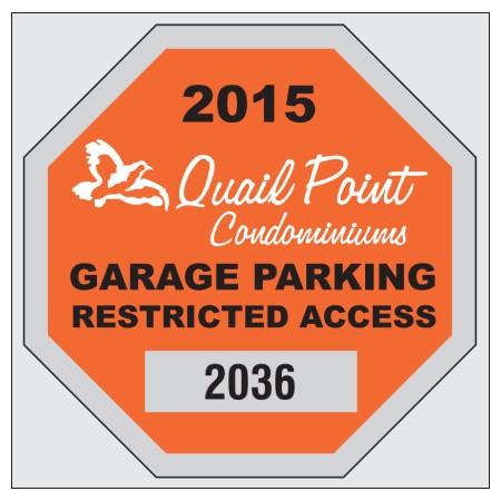 No. 8207 die-cut parking permit